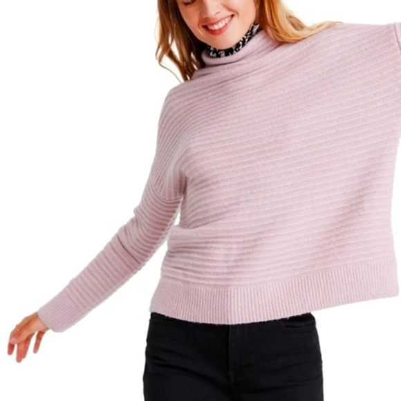 Madewell Belmont Mock Neck Sweater in blush pink Oversized Small - Picture 1 of 8